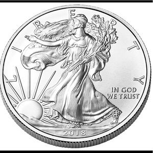 PURE SILVER AMERICAN EAGLE DOLLAR COIN (2018)